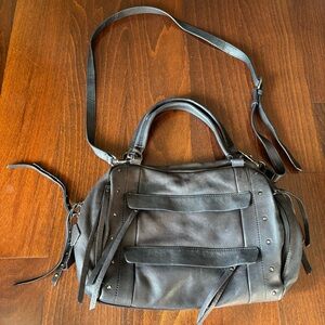 Joelle Hawkens Soft Cowhide Leather Crossbody Purse, Black with Silver Studs